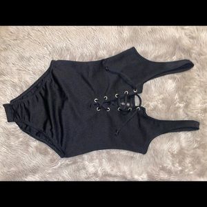 Lace up body suit